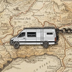 Keychain for Mercedes Sprinter Camper Van - white - Vanlife Accessories Gift  -  Keyring, luggage tags