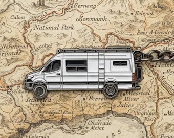 Keychain for Mercedes Sprinter Camper Van - white - Vanlife Accessories Gift  -  Keyring, luggage tags