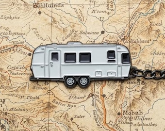 Airstream Keychain – Silver Bullet Camper Christmas Present – RV Key Ring – Travel Trailer Lover Gift Glamping