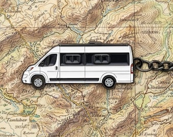 Vanlife Keychain – RAM ProMaster Camper Van - Travato - white