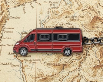Vanlife Keychain – RAM ProMaster Camper Van - Travato - red
