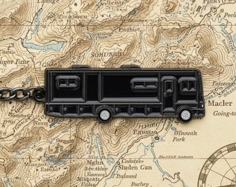 Class A Motorhome Keychain: Black Key Ring for Winnebago, Thor Motor Coach, Jayco, RV