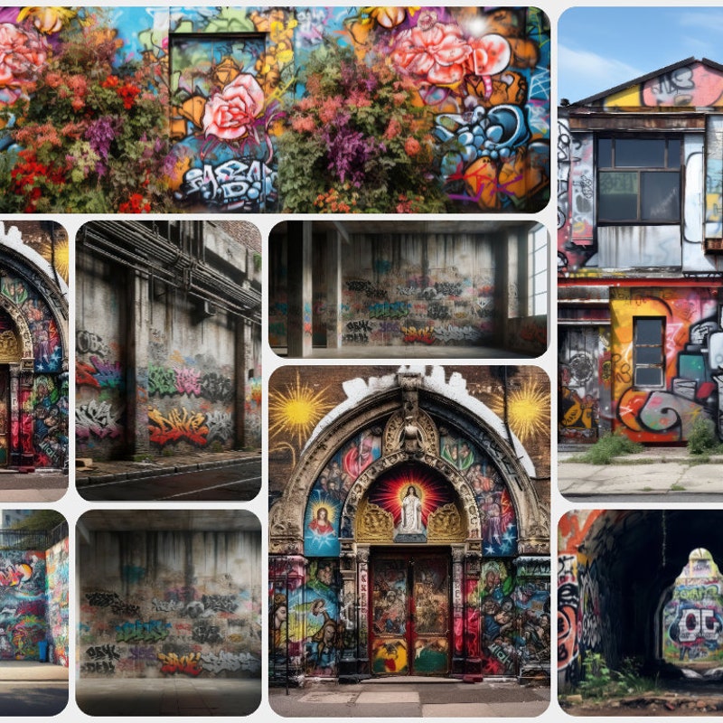 Neon Graffiti Mural - Etsy