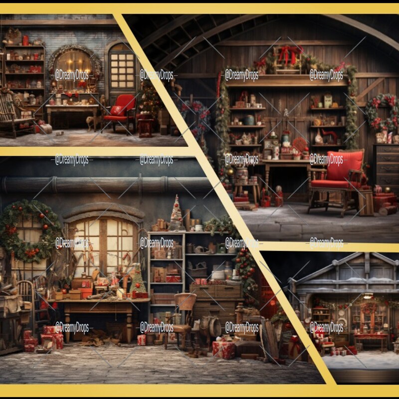 Santas Workshop Backdrop - Etsy