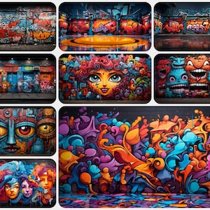 Urban Settings: Vivid Pop Art Graffiti Master Collection, Murals and Architecture for Overlays and Digital Photo Backdrops