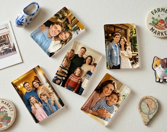 Aimants photo personnalisés en résine, Aimants acryliques étanches, Souvenir de famille personnalisé