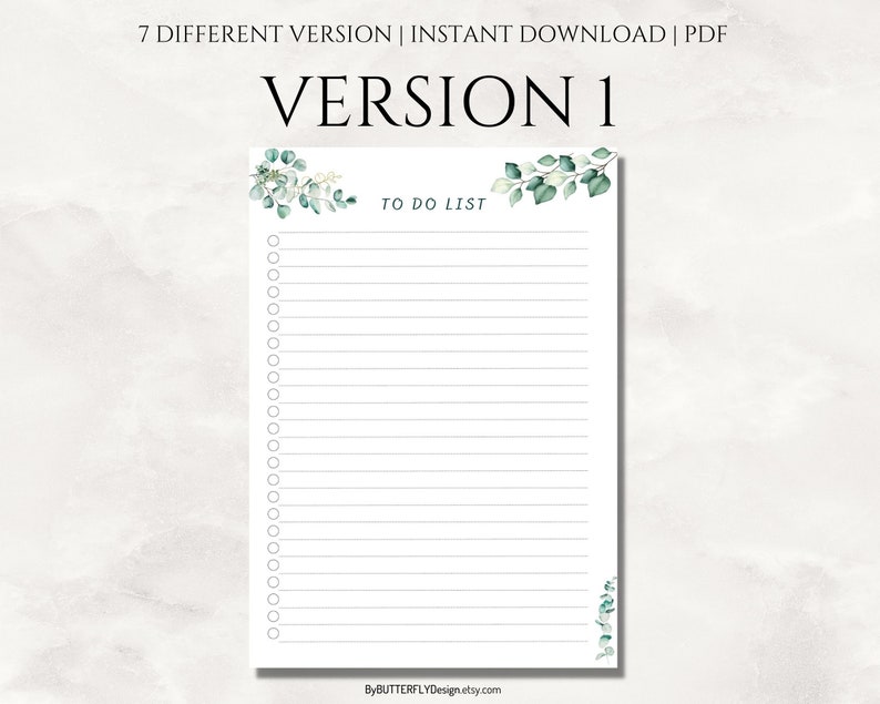 Minimal to Do List Printable Simple Tasks List Template Productivity ...