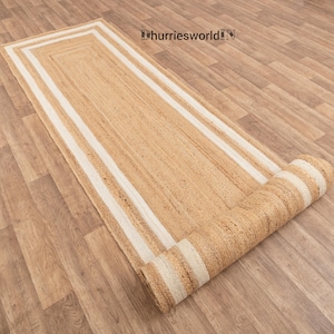 Jute Runner Natural Jute Runner Rug Indian Handwoven Jute Rug Custom Size Rug For Hallway Entry Wat Kitchen Laundry Boho Decor Rug runner