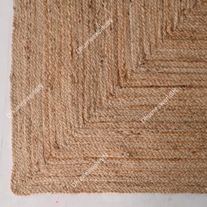Dywan z juty pleciony ręcznie – naturalny dywan w stylu boho, pleciony, prostokątny, dywan w stylu boho, dywan z juty, kwadratowy dywan z juty, dywan na wymiar zdjęcie 7