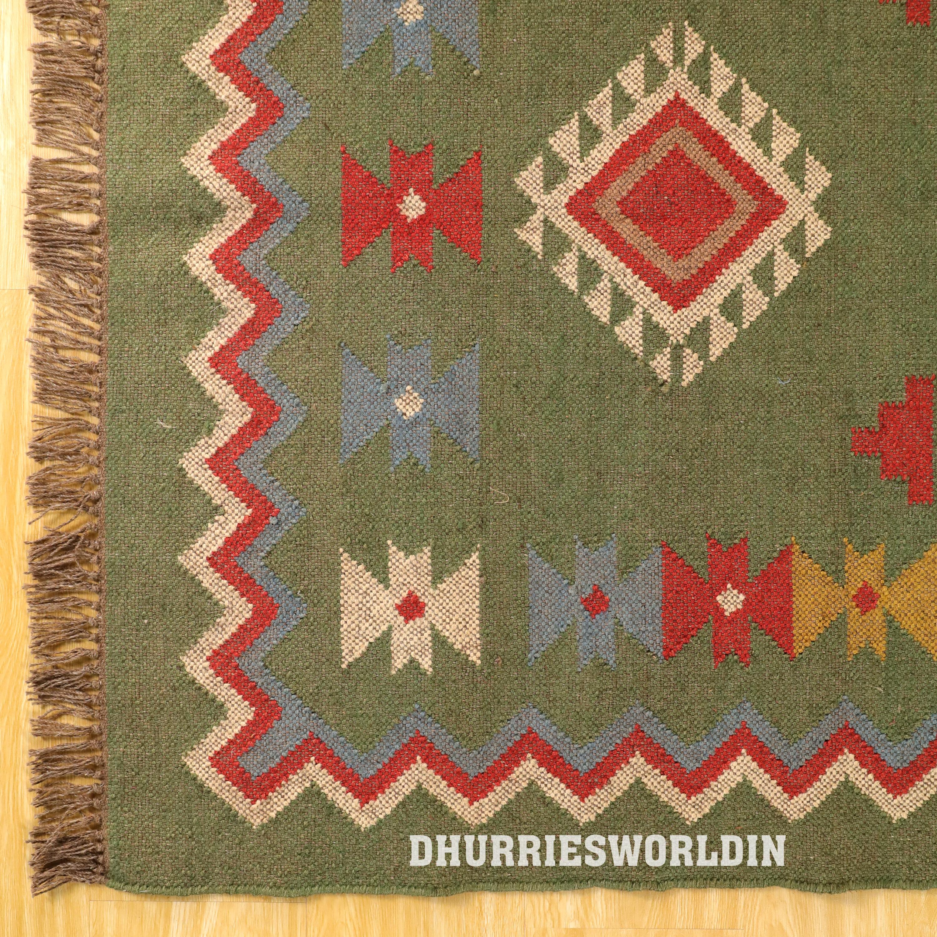 Tapis Péruvien Vintage Grand Tour - Laine 100% - 58" X 45 1/2" - Tapisserie Murale 2 Faces