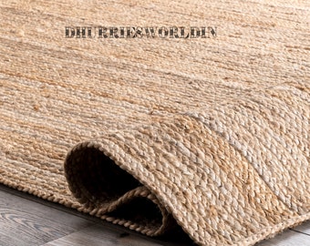 Natuurlijke Jute Rug Jute Gevlochten Rug Boho Jute Rug Rechthoekige Jute Rug Boho Decor Rug Jute Area Rug Jute Rug Halloween Custom Size Rug