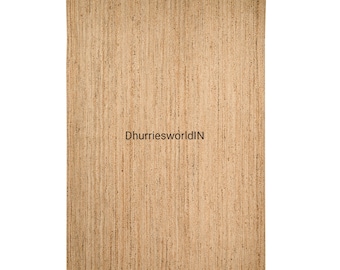 Handgevlochten geschulpt jute vloerkleed: boho vloerkleed van natuurlijke vezels