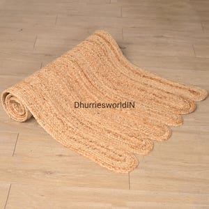 Jute Runner Rug - Natural Jute Runner Rug, Indian Handwoven Jute Rug, Custom Size Rug For Hallway Entry Wat Kitchen Laundry, Boho Decor Rug