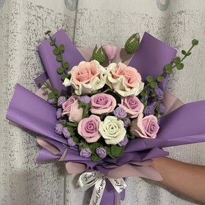 gehaakt rozenboeket gehaakte bloemen breien bloem roos Valentijnsdag cadeau