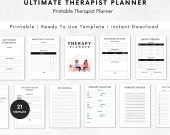 2025 undated digital therapist planner Daily appointment book PSYCHOTHERAPIST PLANNER clinical organizer workbook Therapist Client Tracker