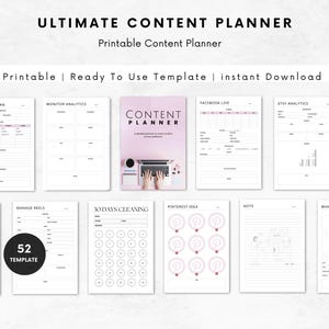 Youtube Content Planner Video Planner Social Media Content Template Printable Vlog Checklist YouTube Template Script Tracker Planner Templat