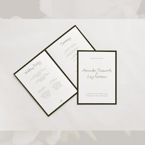 Handwritten Wedding Program Template | Illustrated Order of Service | Editable Digital Download