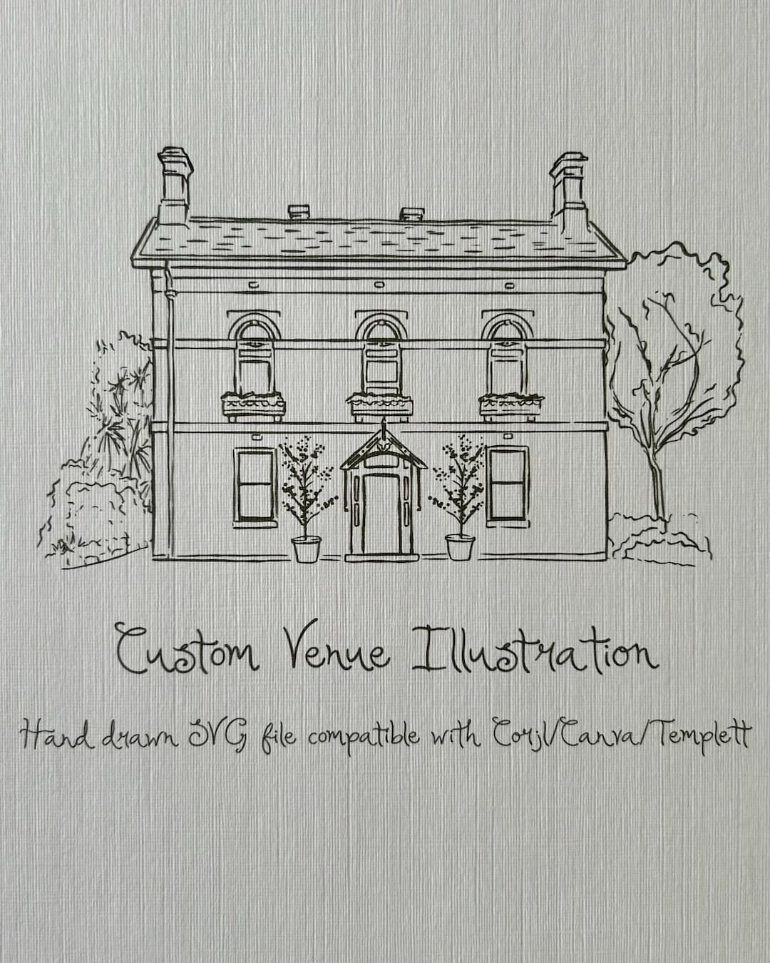 Custom Wedding Venue Illustration - Hand Drawn Venue Sketch for ...