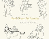 Custom Pet Portrait | Hand Drawn Dog Illustration for Wedding, Pet Signature Drinks, Digital Download