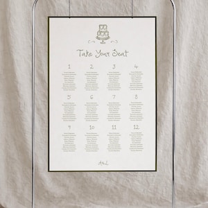 Wedding Seating Chart Template | Editable Reception Layout Sign | Modern Minamilist Printable Design