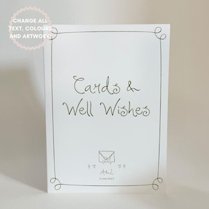 Hochzeitskarten und Geschenke Schild Vorlage Handgeschriebenes & Handgezeichnetes Schild Bearbeitbar | Moderne Kalligraphie Wunsch gut Download, 001 Originale