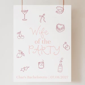 Modèle de plaque de bienvenue rose pour EVJF | Enterrement de vie de jeune fille modifiable dessiné à la main, douche nuptiale, femme de la fête, 003 Be Mine