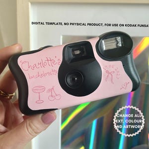 Disposable Camera Wrap DIGITAL Template | Editable Printable Kodak Sticker Wrap Hand Drawn Illustrations Hens Party Cameras, 003 Be Mine