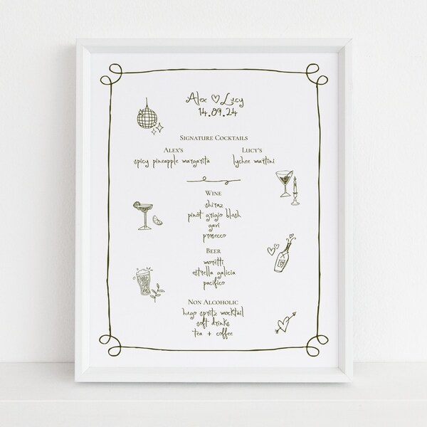 Handwritten Menu Card - Etsy