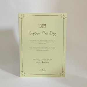 Disposable Camera Sign Template | Hand Drawn Interactive Wedding Sign | Editable Printable Download