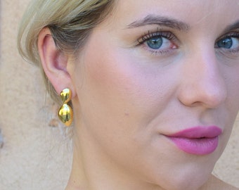 Noble gold earrings - drop earrings - Victorian - hanging earrings - wedding - 18K gold plated - waterproof - hypoallergenic - MIHO Studio