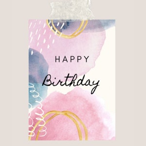 Postkarte A6 380 Gramm - Happy Birthday - Geburtstag - Geburtstagsgrüße - Geburtstagskarte - Alles Gute - Collage - Frau - MIHO Studio