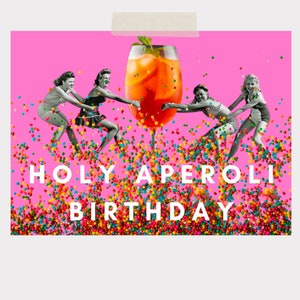 Holy Aperoli Birthday - Happy Birthday - Postkarte A5 380 Gramm - 148 x 210 mm - Karte - Grußkarte - Geburtstag - MIHO Studio