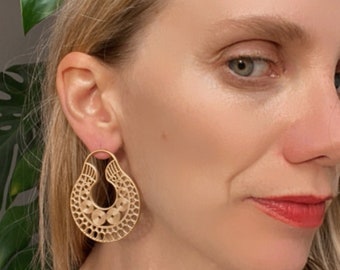 Large Dangle Earrings - Boho Bohemian Hippie Earrings - 18K Gold Plated - Waterproof - Hypoallergenic - MIHO Studio