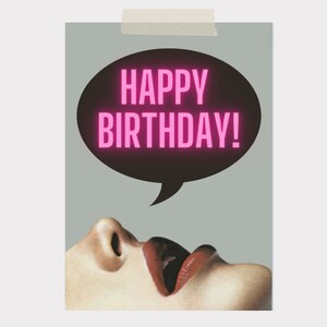 Happy Birthday Kussmund - Postkarte A5 380 Gramm - 148 x 210 mm - Karte - Grußkarte - Geburtstag - MIHO Studio