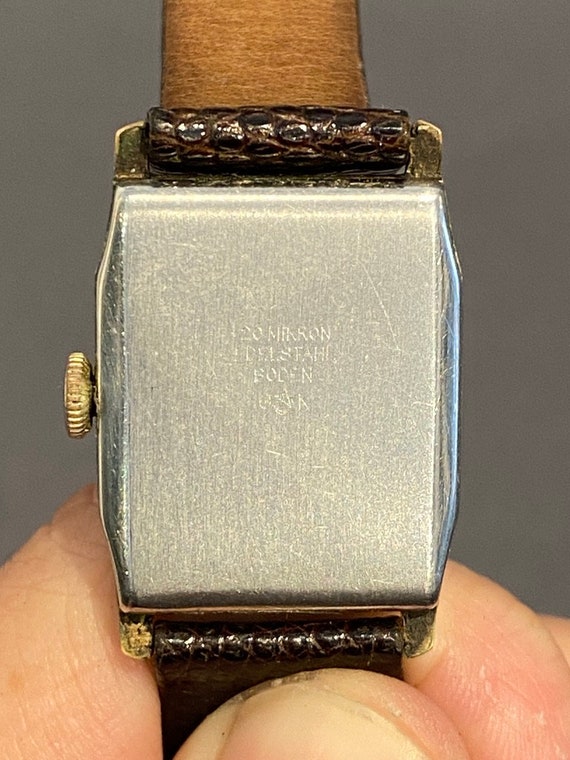 Orologio da polso da uomo Art Deco marca Luga con lancette Breguet e cassa placcata in oro funziona perfettamente Orologio rettangolare Cartier Tank anni 30 Etsy Italia
