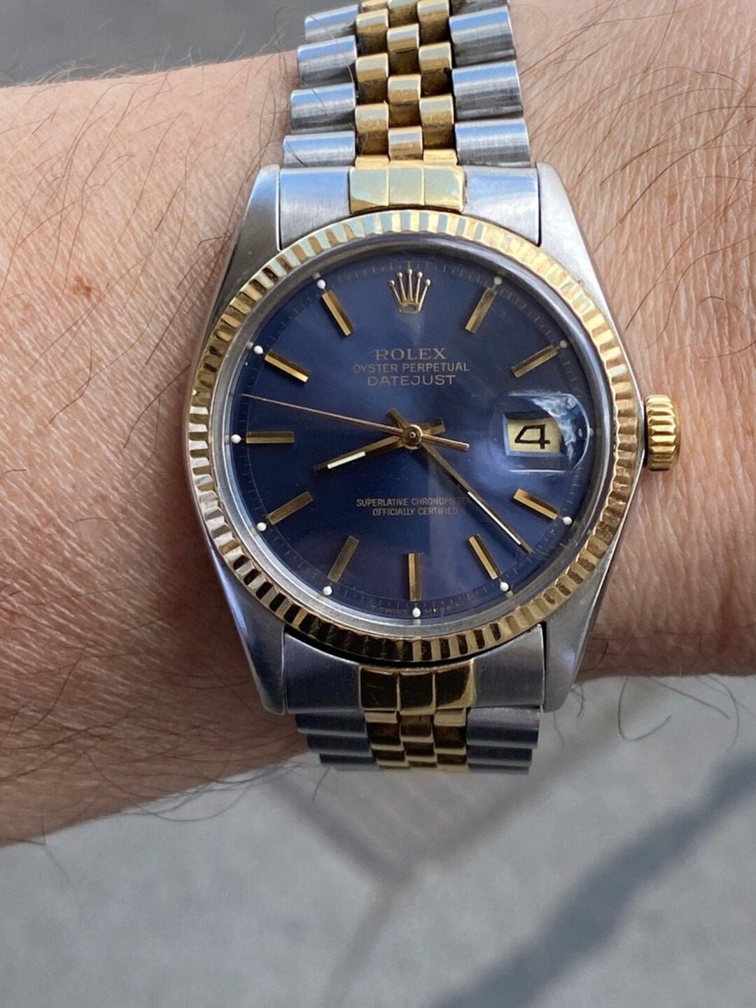 Seltene Herren Armbanduhr Rolex Oyster Perpetual Datejust Stahl/Gold
