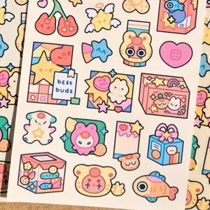 Special Delivery | Cute waterproof handmade vibrant sticker sheet | Kawaii spring gaming aesthetic stickers for planner + bullet journal