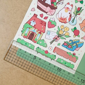 Cottage Living | Cute Waterproof Handmade Floral Sticker Sheet | Kawaii ...