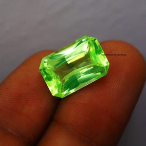 Flawless Emerald Shape +AAA Natural Green Peridot 11.15Ct Jewelry Making 15X11X7MM Necklace Pendant Loose Certified Faceted Gemstones Gift