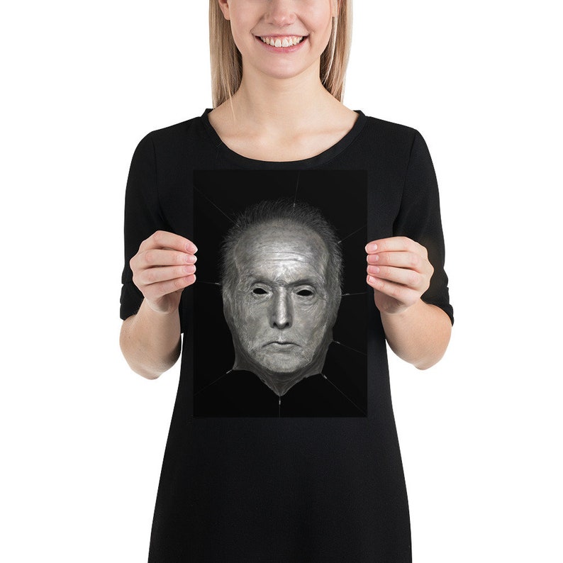 Saw Art Pirnt, Tobin Bell Jigsaw portrait art, horror movie art, horror art print, jigsaw mask, horror thriller movie poster, horror decoration, horror wall art, Slasher murder torture art, dark goth art decoration.