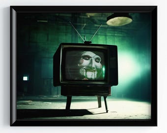 SAW poster, Billy the Puppet art print, I Want to Play a Game, Horror movie art decor