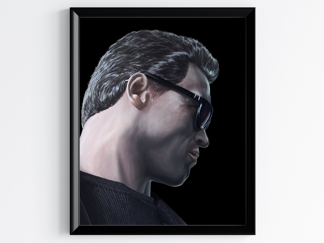 Terminator Art Print Arnold Schwarzenegger Portrait Terminator T800 ...