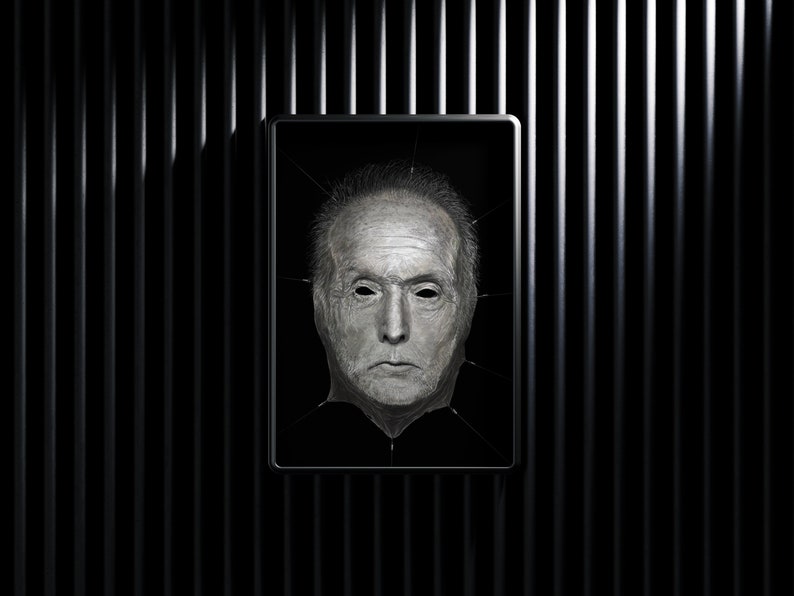 Saw Art Pirnt, Tobin Bell Jigsaw portrait art, horror movie art, horror art print, jigsaw mask, horror thriller movie poster, horror decoration, horror wall art, Slasher murder torture art, dark goth art decoration.
