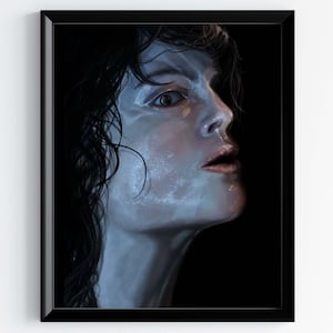 Alien poster Ellen Ripley art print hand painted digital art Sigourney Weaver portrait