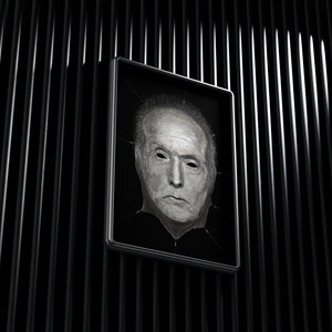 Saw Art Pirnt, Tobin Bell Jigsaw portrait art, horror movie art, horror art print, jigsaw mask, horror thriller movie poster, horror decoration, horror wall art, Slasher murder torture art, dark goth art decoration.