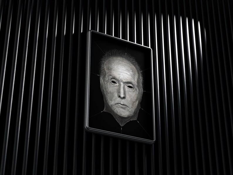 Saw Art Pirnt, Tobin Bell Jigsaw portrait art, horror movie art, horror art print, jigsaw mask, horror thriller movie poster, horror decoration, horror wall art, Slasher murder torture art, dark goth art decoration.