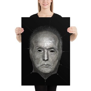Saw Art Pirnt, Tobin Bell Jigsaw portrait art, horror movie art, horror art print, jigsaw mask, horror thriller movie poster, horror decoration, horror wall art, Slasher murder torture art, dark goth art decoration.