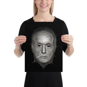 Saw Art Pirnt, Tobin Bell Jigsaw portrait art, horror movie art, horror art print, jigsaw mask, horror thriller movie poster, horror decoration, horror wall art, Slasher murder torture art, dark goth art decoration.