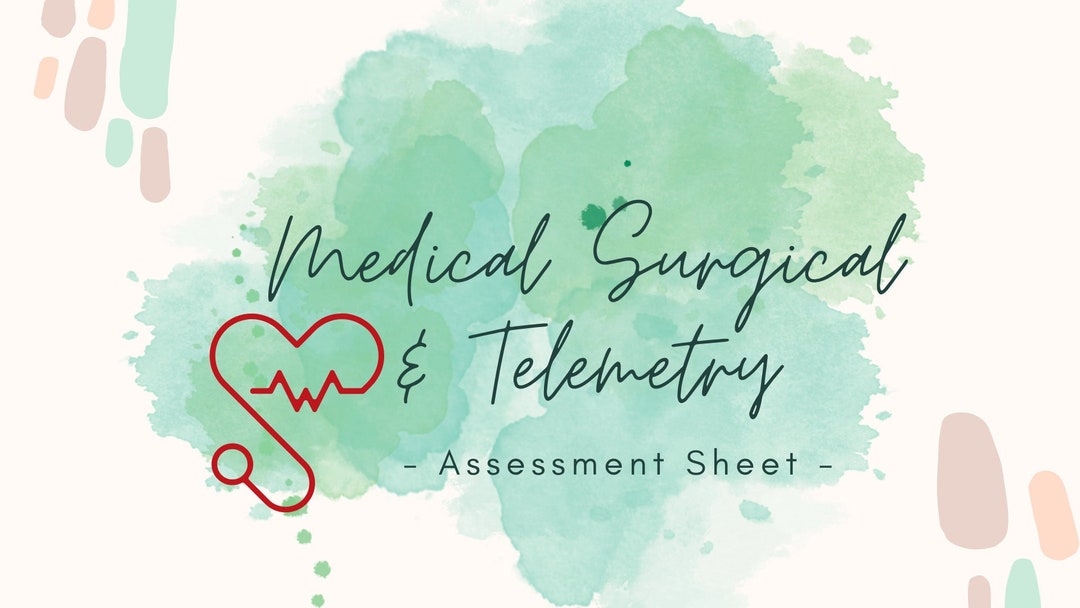Medical Surgical Telemetry Assessment Sheet Etsy