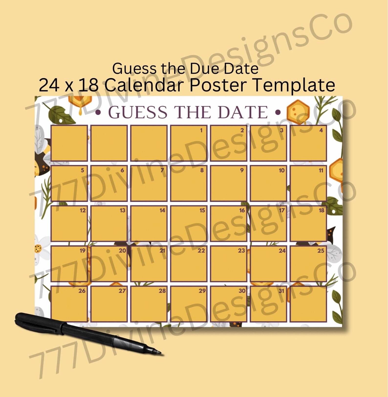 Honey Bee Bumble Bee Baby Shower Game Template Printables - Etsy